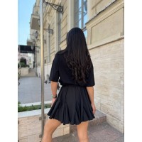 Жіноча легка спідниця міні чорного кольору 31220