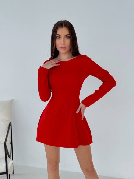 Классическое платье мини красного цвета 31266