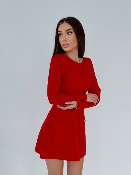Классическое платье мини красного цвета 31266