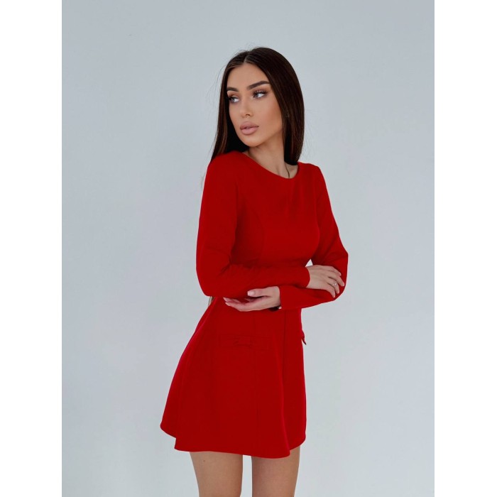 Классическое платье мини красного цвета 31266