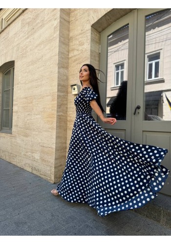 Повітряна сукня максі синього кольору 31300