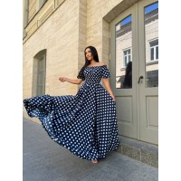 Повітряна сукня максі синього кольору 31300