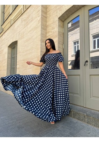 Повітряна сукня максі синього кольору 31300