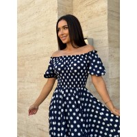 Повітряна сукня максі синього кольору 31300