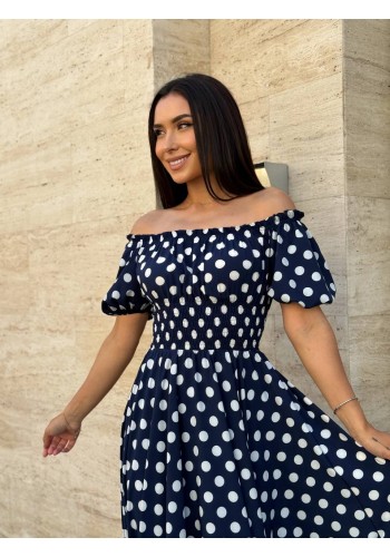 Повітряна сукня максі синього кольору 31300