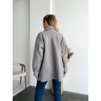 Жіноча куртка-сорочка сiрого кольору 31317