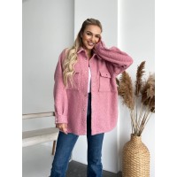 Жіноча куртка-сорочка рожевого кольору 31318