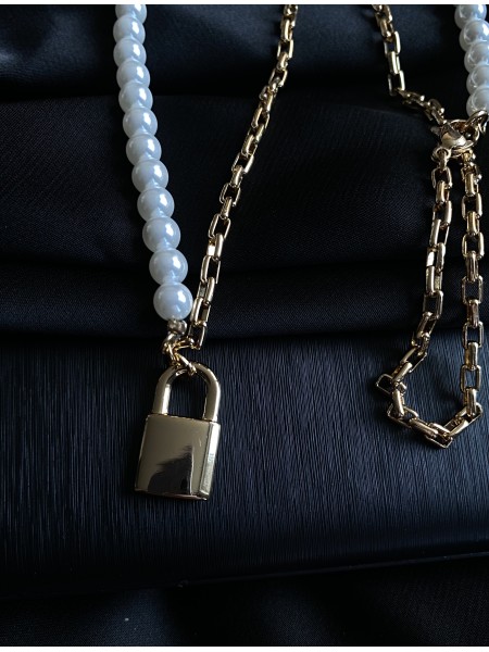 Кольє із перлиною золотого кольору 31326