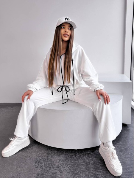 Спортивний костюм на блискавці бiлого кольору 31329