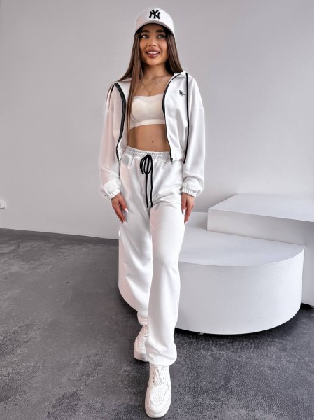 Спортивний костюм на блискавці бiлого кольору 31329