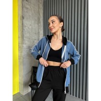 Женский спортивный костюм на молнии синего цвета 31385