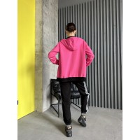 Жіночий спортивний костюм на блискавці малинового кольору 31388