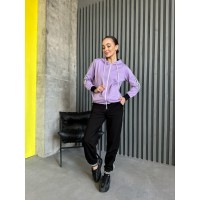 Женский спортивный костюм на молнии лилового цвета 31395