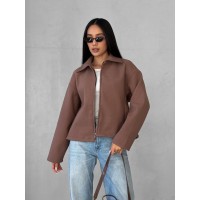 Жіночий кашеміровий жакет коричневого кольору 31414