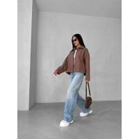 Жіночий кашеміровий жакет коричневого кольору 31414