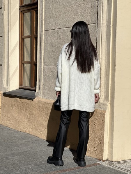 Жіночий напіввовняний кардиган молочного кольору 31461