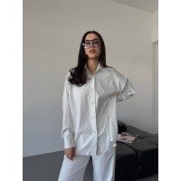 Бавовняний прогулянковий костюм бiлого кольору 31466