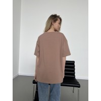 Женская футболка с надписью кофейного цвета 31494