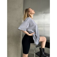 Базова жіноча футболка сiрого кольору 31495