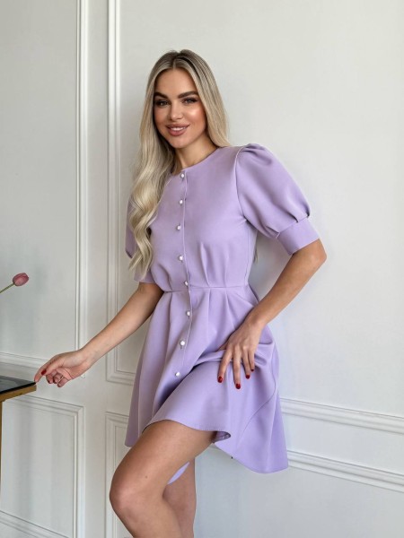 Классическое платье на пуговицах лавандового цвета 31547