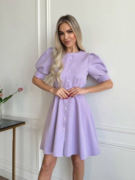 Классическое платье на пуговицах лавандового цвета 31547