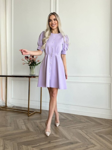 Классическое платье на пуговицах лавандового цвета 31547