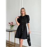 Класична сукня на ґудзиках чорного кольору 31549
