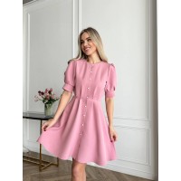 Класична сукня на ґудзиках рожевого кольору 31550
