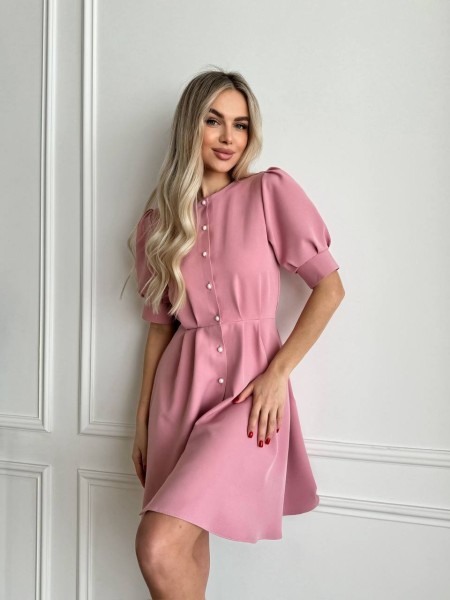 Классическое платье на пуговицах розового цвета 31550