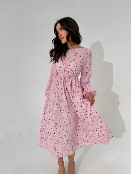 Легка сукня міді рожевого кольору 31565