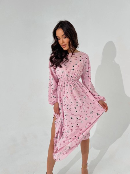 Легка сукня міді рожевого кольору 31565