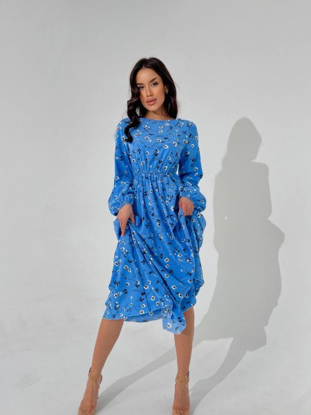 Легка сукня міді блакитного кольору 31566