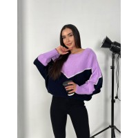 Тонкий жіночий светр бузкового кольору 31605