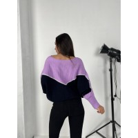 Тонкий жіночий светр бузкового кольору 31605