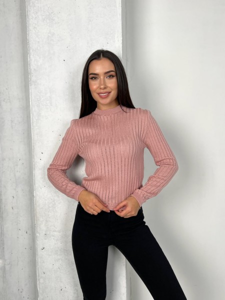 Обтягуючий жіночий светр рожевого кольору 31612