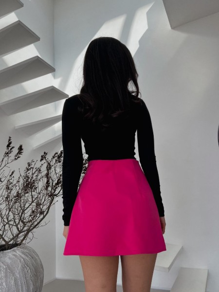 Міні спідниця-шорти малинового кольору 31614