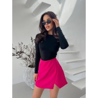 Міні спідниця-шорти малинового кольору 31614