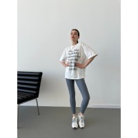 Легкий спортивний комплект (лосини+футболка) сiрого кольору 31623