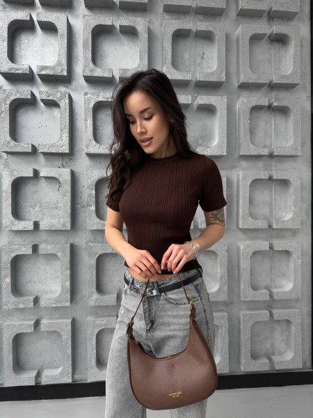 Жіночий топ коричневого кольору 31638