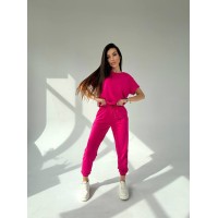 Жіночий костюм прогулянковий малинового кольору 31645