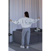 Жіночий легкий спортивний костюм сiрого кольору 31663