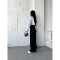 Жіночі широкі штани чорного кольору 31721