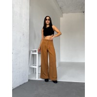 Жіночі широкі штани кавового кольору 31724