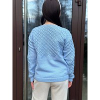 Базовий жіночий светр блакитного кольору 31734