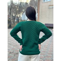 Базовий жіночий светр зеленого кольору 31735
