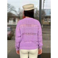 Тонкий жіночий светр бузкового кольору 31738