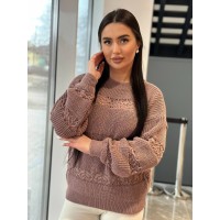 Тонкий жіночий светр пудрового кольору 31739