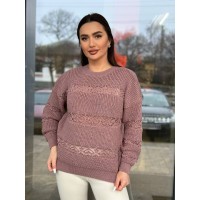 Тонкий жіночий светр пудрового кольору 31739