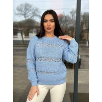 Тонкий жіночий светр блакитного кольору 31740
