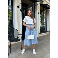 Жіноча спідниця міді блакитного кольору 31745